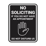 Portrait Round No Soliciting If You Do Not Have An Appointment Do Not Disturb Us Wall or Door Sign