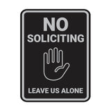 Portrait Round No Soliciting Leave Us Alone Wall or Door Sign