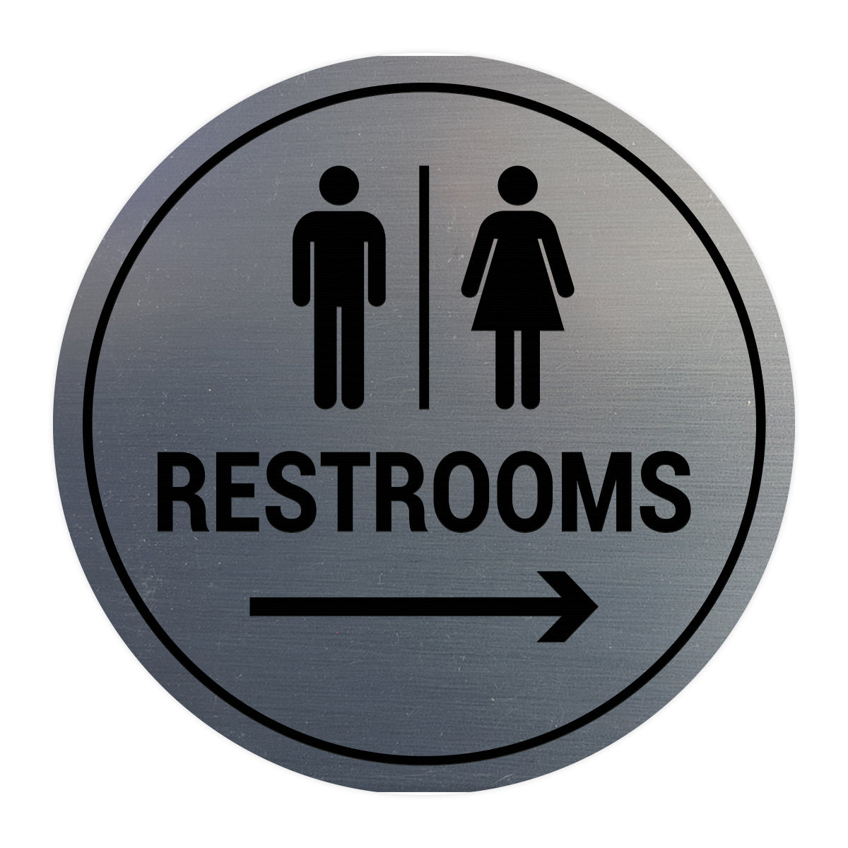 Signs ByLITA Circle Restrooms Right Arrow Sign