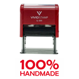 Red 100% Handmade Self Inking Rubber Stamp