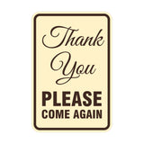 Signs ByLITA Portrait Round thank you please come again Sign