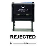 Black Rejected By Date Self Inking Rubber Stamp
