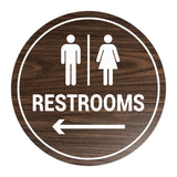 Signs ByLITA Circle Restrooms Left Arrow Sign