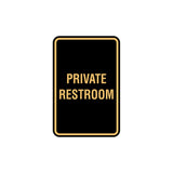 Portrait Round Private Restroom Sign with Adhesive Tape, Mounts On Any Surface, Weather Resistant