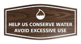 Signs ByLITA Fancy Help Us Conserve Water Avoid Excessive Use Sign