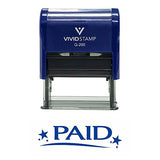 Paid W/Stars Self Inking Rubber Stamp