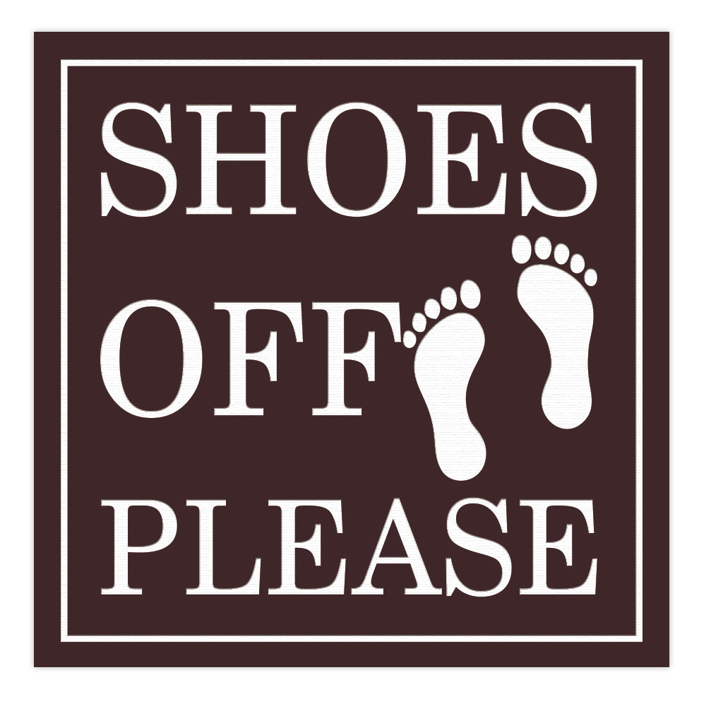 SHOES OFF PLEASE Square Wall Door Sign All Quality