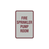 Portrait Round Fire Sprinkler Pump Room Sign with Adhesive Tape, Mounts On Any Surface, Weather Resistant