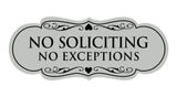 Signs ByLITA Designer No Soliciting No Exceptions Sign