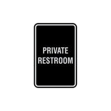 Portrait Round Private Restroom Sign with Adhesive Tape, Mounts On Any Surface, Weather Resistant