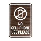 Signs ByLITA Portrait Round No Cell Phone Use Please Sign with Adhesive Tape, Mounts On Any Surface, Weather Resistant, Indoor/Outdoor Use