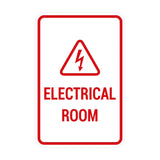 Portrait Round Electrical Room Sign