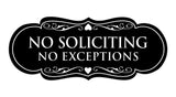 Signs ByLITA Designer No Soliciting No Exceptions Sign