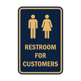 Portrait Round Restroom For Customers Sign