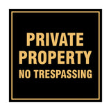 Square Private Property Sign with Adhesive Tape, Mounts On Any Surface, Weather Resistant