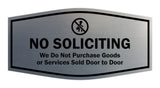 Fancy No Soliciting We Do Not Purchase Goods or Services Sold Door to Door Wall or Door Sign