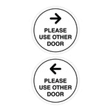Signs ByLITA Circle Please Use Other Door Sign Set with Adhesive Tape, Mounts On Any Surface, Weather Resistant, Indoor/Outdoor Use