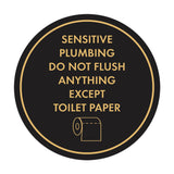 Circle Sensitive Plumbing Do Not Flush Anything Except Toilet Paper Wall or Door Sign