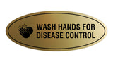 Oval Wash Hands For Disease Control Sign
