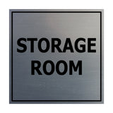 Brushed Silver Signs ByLITA Square Storage Room Sign
