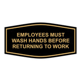 Fancy Employees Must Wash Hands Before Returning To Work Sign
