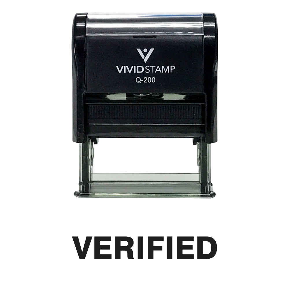 Black Verified Self Inking Rubber Stamp