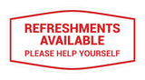 Fancy Refreshments Available Please Help Yourself Wall or Door Sign