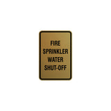 Portrait Round Fire Sprinkler Water Shut-Off Sign