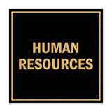 Square Human Resources Sign with Adhesive Tape, Mounts On Any Surface, Weather Resistant