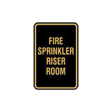 Portrait Round Fire Sprinkler Riser Room Sign with Adhesive Tape, Mounts On Any Surface, Weather Resistant
