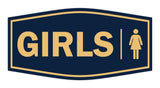 Signs ByLITA Fancy Girls (female bathroom icon) Sign with Adhesive Tape, Mounts On Any Surface, Weather Resistant, Indoor/Outdoor Use