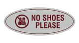 Oval No Shoes Please Sign