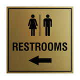 Signs ByLITA Square Restrooms left arrow Sign