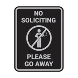 Portrait Round No Soliciting Please Go Away Wall or Door Sign