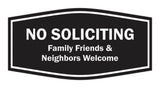 Fancy No Soliciting Family Friends & Neighbors Welcome Wall or Door Sign