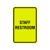 Portrait Round Staff Restroom Sign With Adhesive Tape