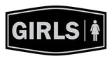 Signs ByLITA Fancy Girls (female bathroom icon) Sign with Adhesive Tape, Mounts On Any Surface, Weather Resistant, Indoor/Outdoor Use
