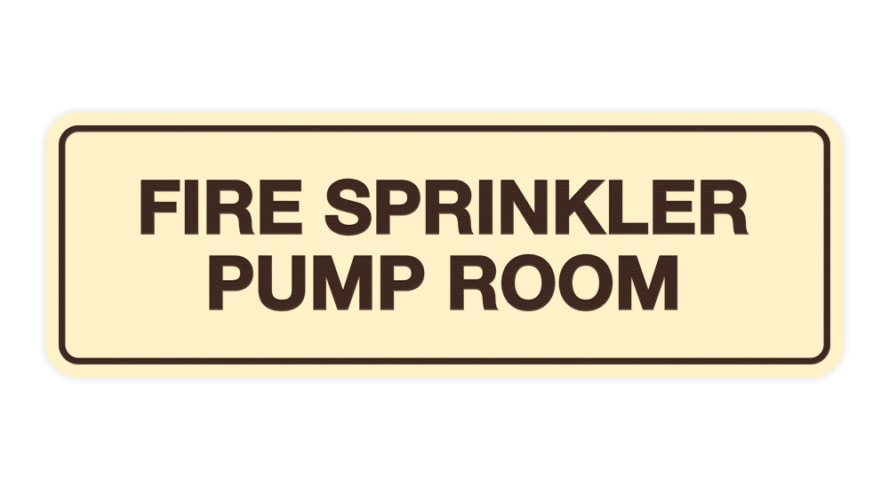 Signs ByLITA Standard Fire Sprinkler Pump Room Sign