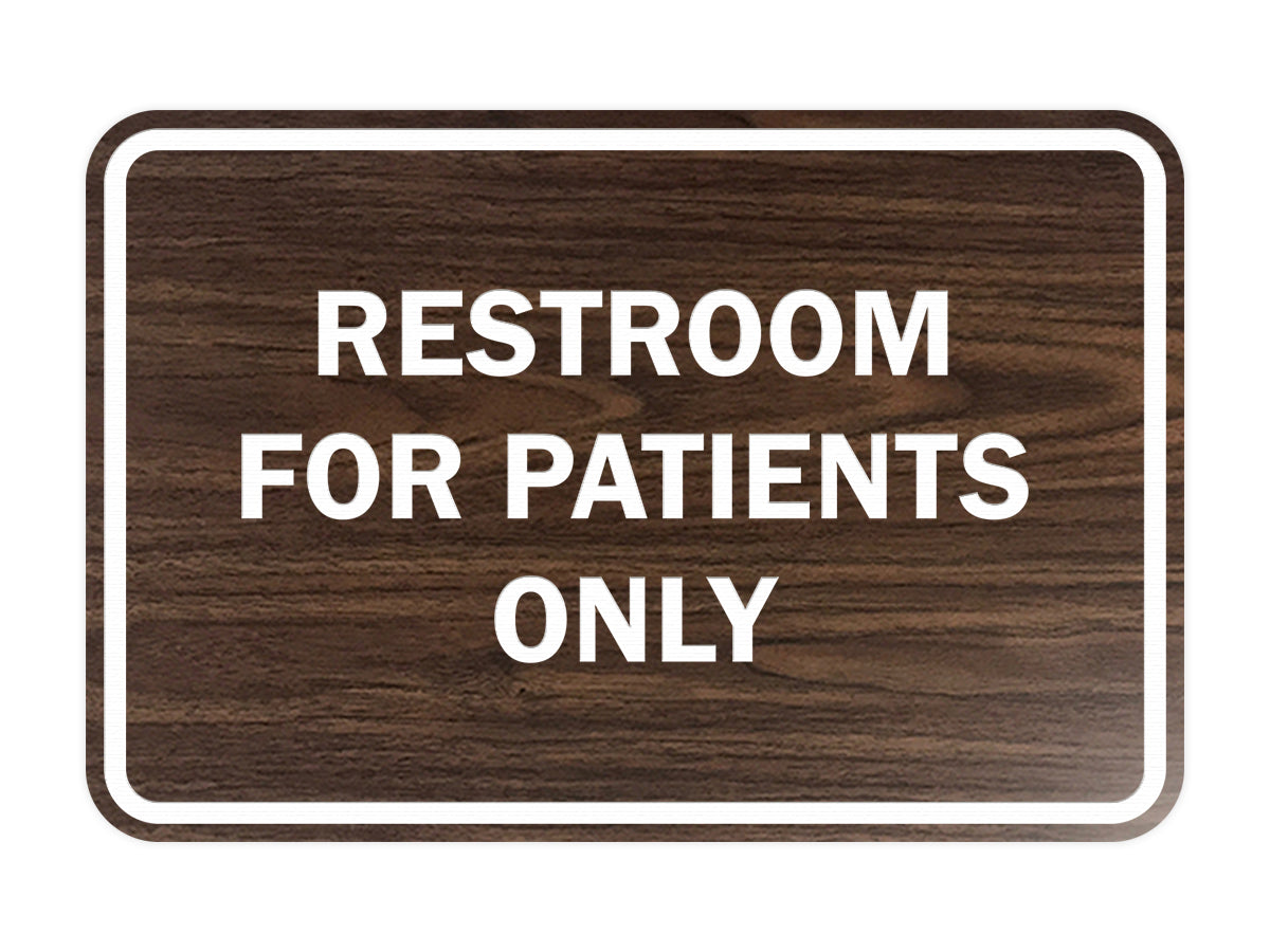 Signs ByLITA Classic Framed Restrooms For Patients Only Sign