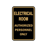 Portrait Round Electrical Room Authorized Personnel Only Sign