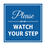 Signs ByLITA Square Classy Please Watch Your Step Sign with Adhesive Tape, Mounts On Any Surface, Weather Resistant, Indoor/Outdoor Use