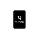 Portrait Round Telephone Sign With Adhesive Tape