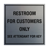 Square Restroom For Customers Sign with Adhesive Tape, Mounts On Any Surface, Weather Resistant