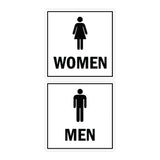 Square men women sign set with Adhesive Tape, Mounts On Any Surface, Weather Resistant