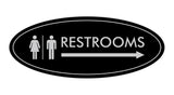 Signs ByLITA Oval Restrooms Right Arrow Sign