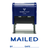 Blue Mailed With By Date Line Self Inking Rubber Stamp