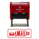 Red Emailed Designer Office Self-Inking Office Rubber Stamp