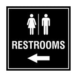 Signs ByLITA Square Restrooms left arrow Sign