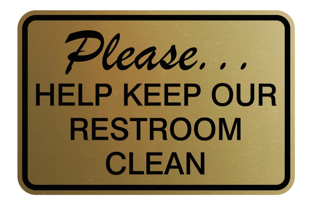 Please Help Keep Our Restroom Clean Wall Door Sign