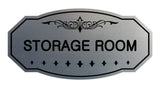 Brushed Silver Victorian Storage Room Sign
